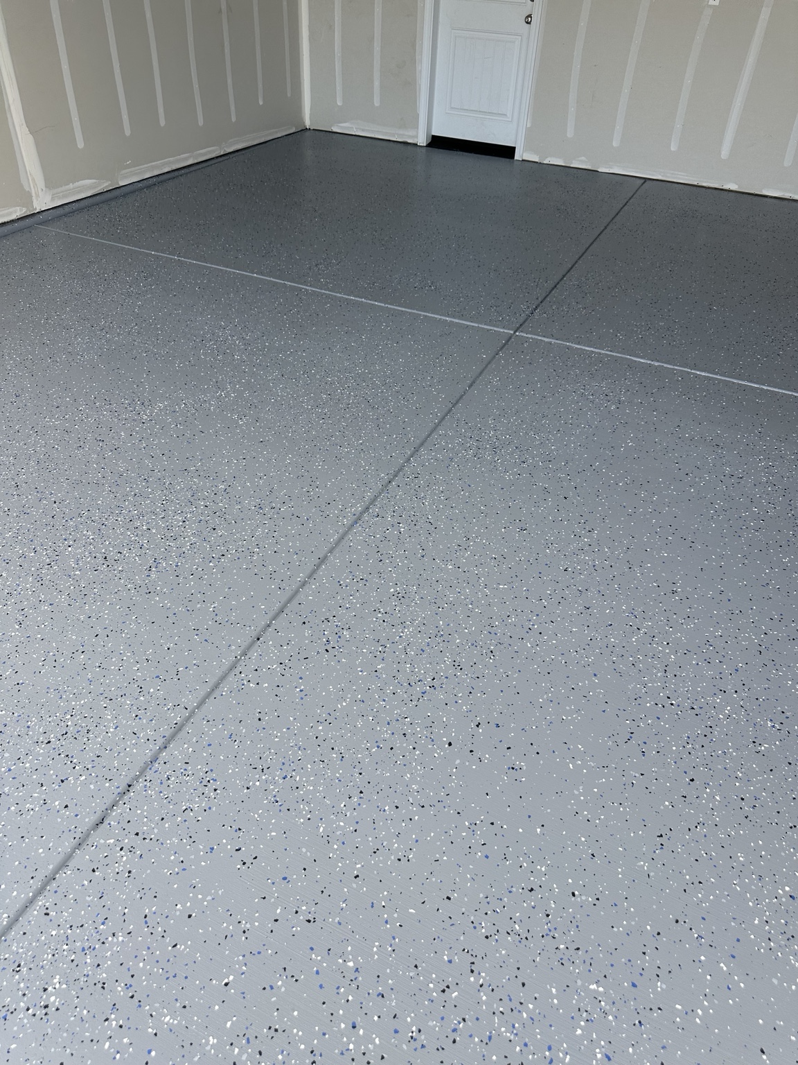 Decorative garage floor coating